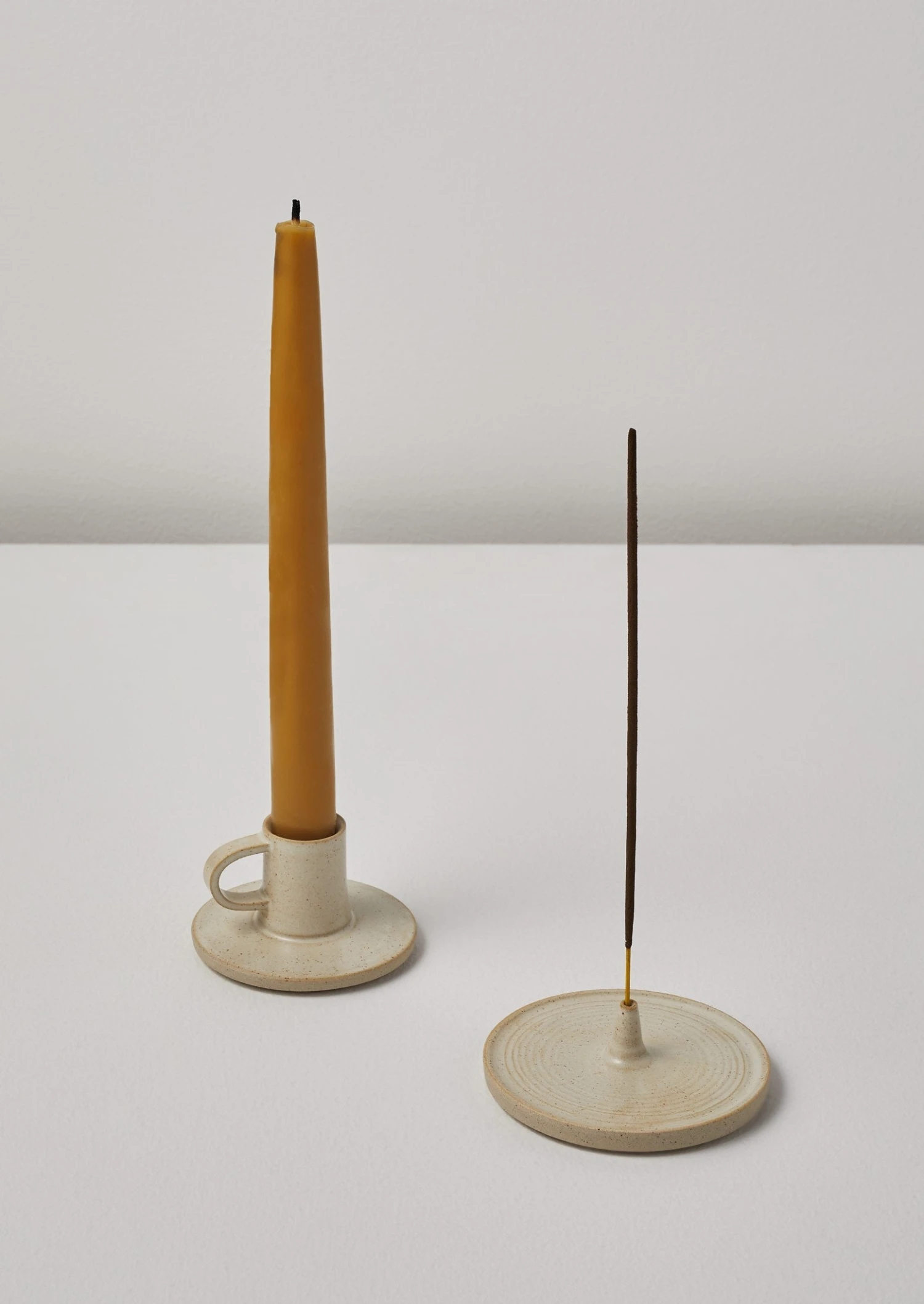 Andrea Roman Short Dinner Candle Holder | Chalk 5 Andrea Roman Short Dinner Candle Holder | Chalk - Image 3
