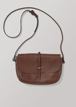 Bleu De Chauffe Leather Postier Bag | Tan