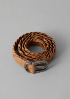Bleu De Chauffe Woven Leather Belt | Natural -Novesta Store ABGUS11 2