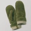 Hestra Raw Edge Chamois Mittens | Green -Novesta Store AGLRW08 green