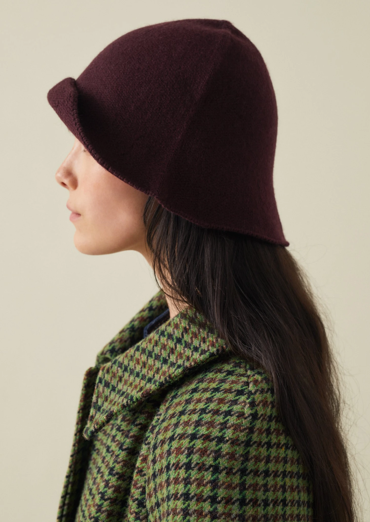 Bell Shaped Cashmere Hat | Elderberry 4 Bell Shaped Cashmere Hat | Elderberry - Image 2