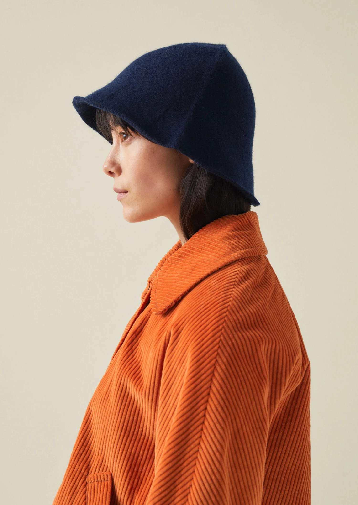 Bell Shaped Cashmere Hat | Navy 5 Bell Shaped Cashmere Hat | Navy - Image 3