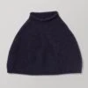 Lofty Alpaca Blend Knitted Poncho | Navy -Novesta Store ASCTW08 navy 0