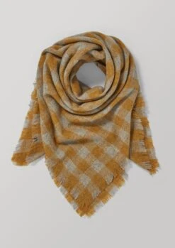 Mongolian Yak Wool Shawl | Ochre