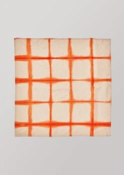 Clamp Dyed Silk Bandana | Fallow/Orange