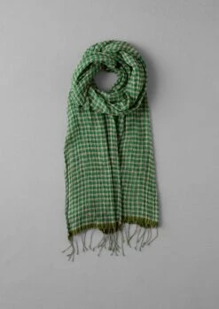 Island Gingham Hand Woven Scarf | Tapioca