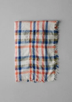 Allotment Check Boiled Wool Scarf | Ecru/Multi