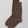 Nishiguchi Kutsushita Textured Boot Socks | Brown -Novesta Store ASOTW13 brown 0