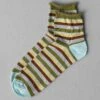 Stripe Cotton Cashmere Socks | Green Multi -Novesta Store ASOUS04 greenmulti 0