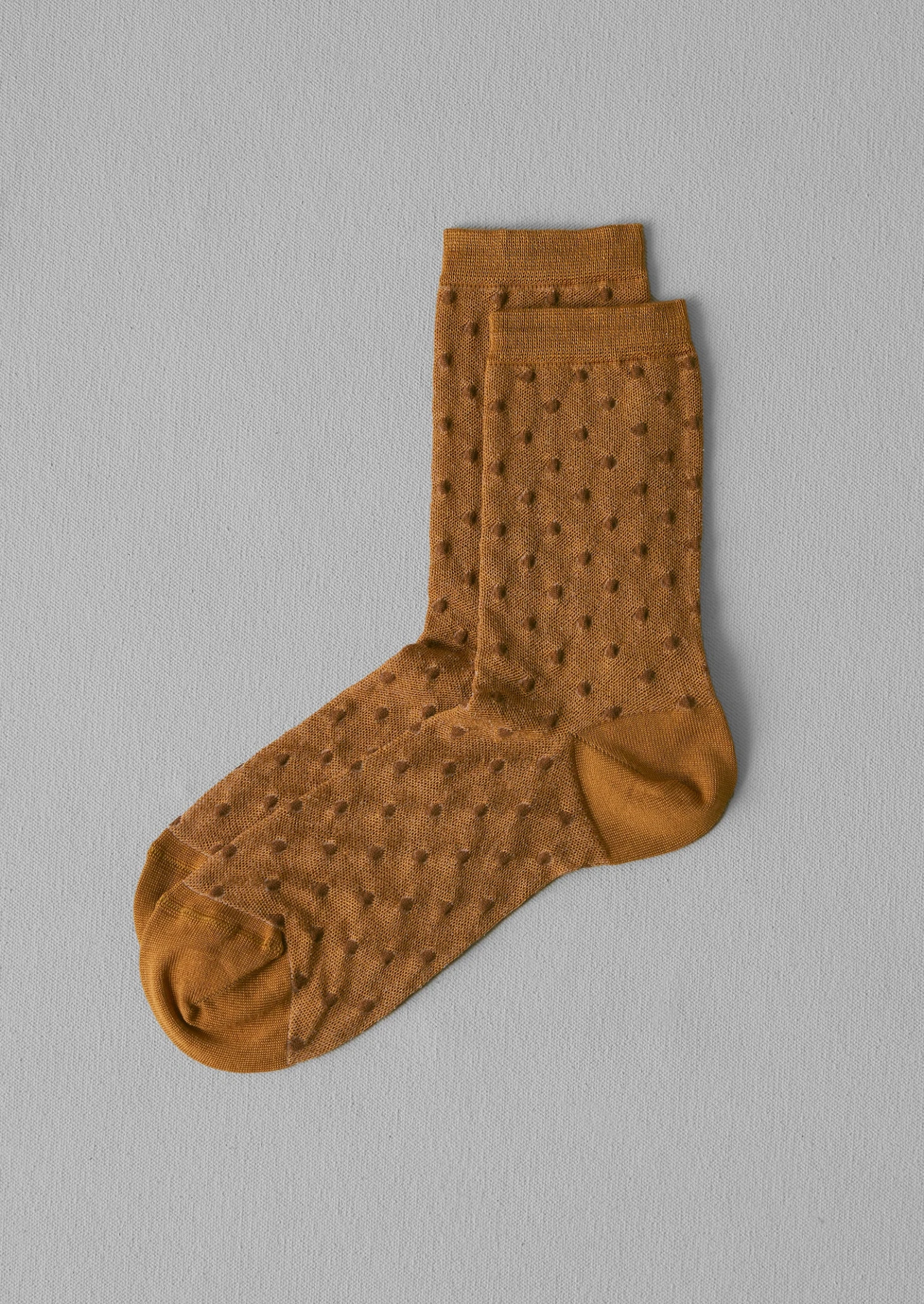 Maria La Rosa Silk Spot Socks | Ochre 3 Maria La Rosa Silk Spot Socks | Ochre