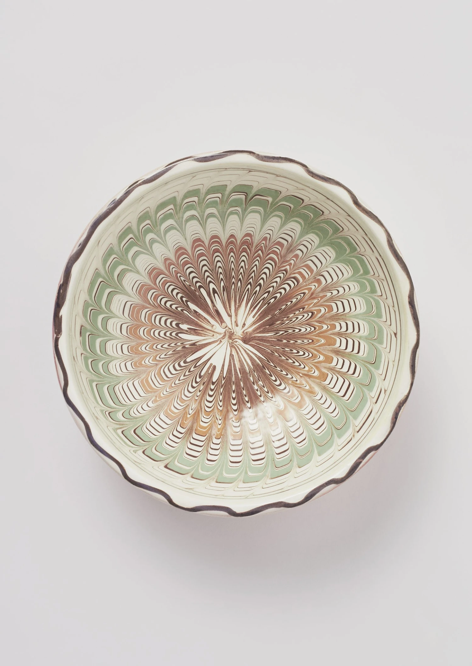 Casa De Folklore Horezu Bowl | Off White/Mint 3 Casa De Folklore Horezu Bowl | Off White/Mint