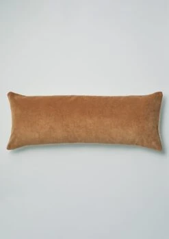 Velvet Bolster Cushion | Pale Bronze/Natural