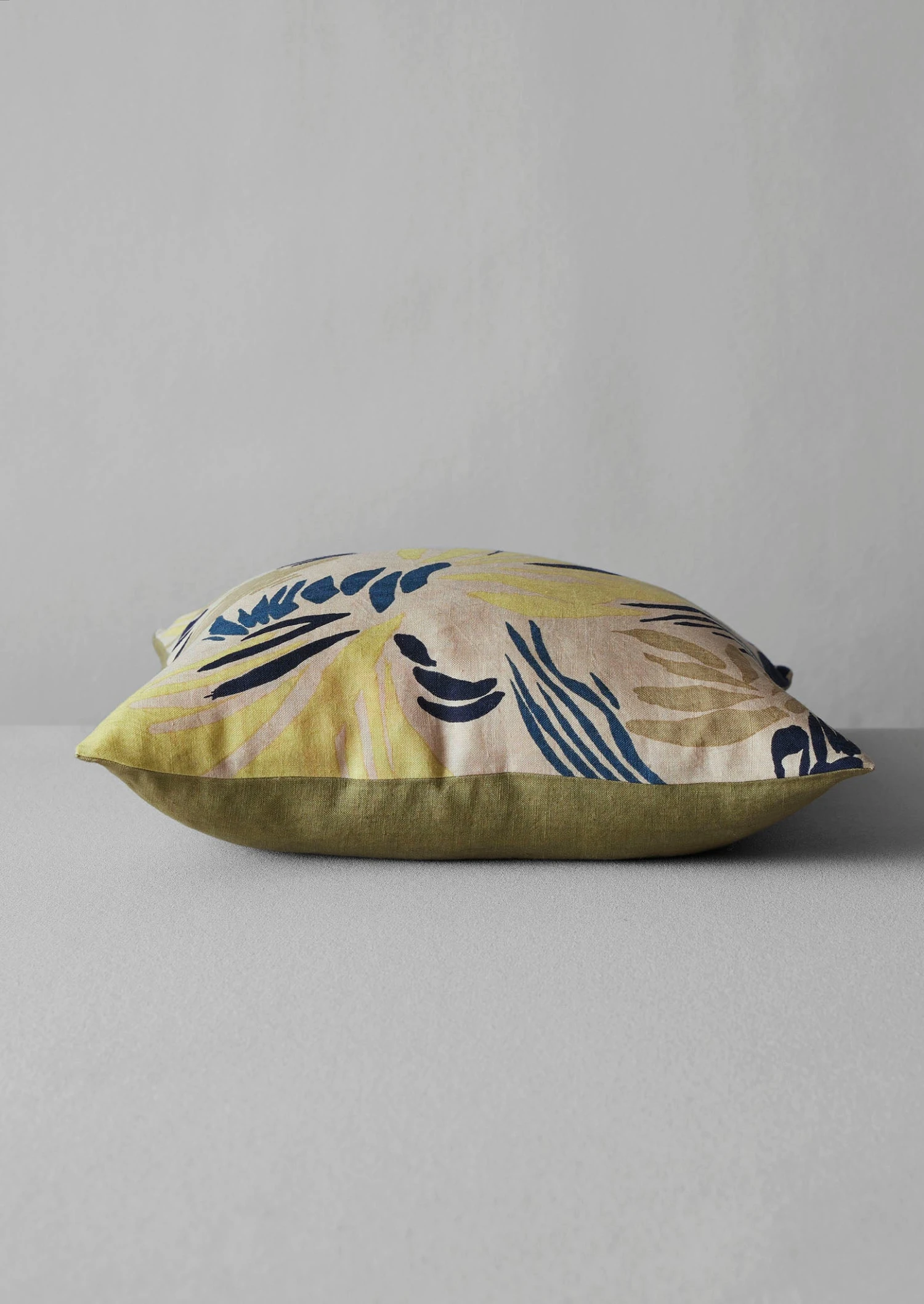 Painterly Floral Linen Cushion Cover | Sherbet/Sage 6 Painterly Floral Linen Cushion Cover | Sherbet/Sage - Image 4