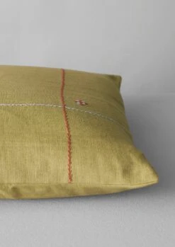 Embroidered Linen Square Cushion Cover | Flax -Novesta Store HCUUS06 4