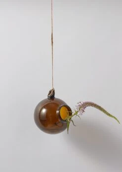 Hanging Boule Glass Vase | Brown -Novesta Store HGLSW09 2