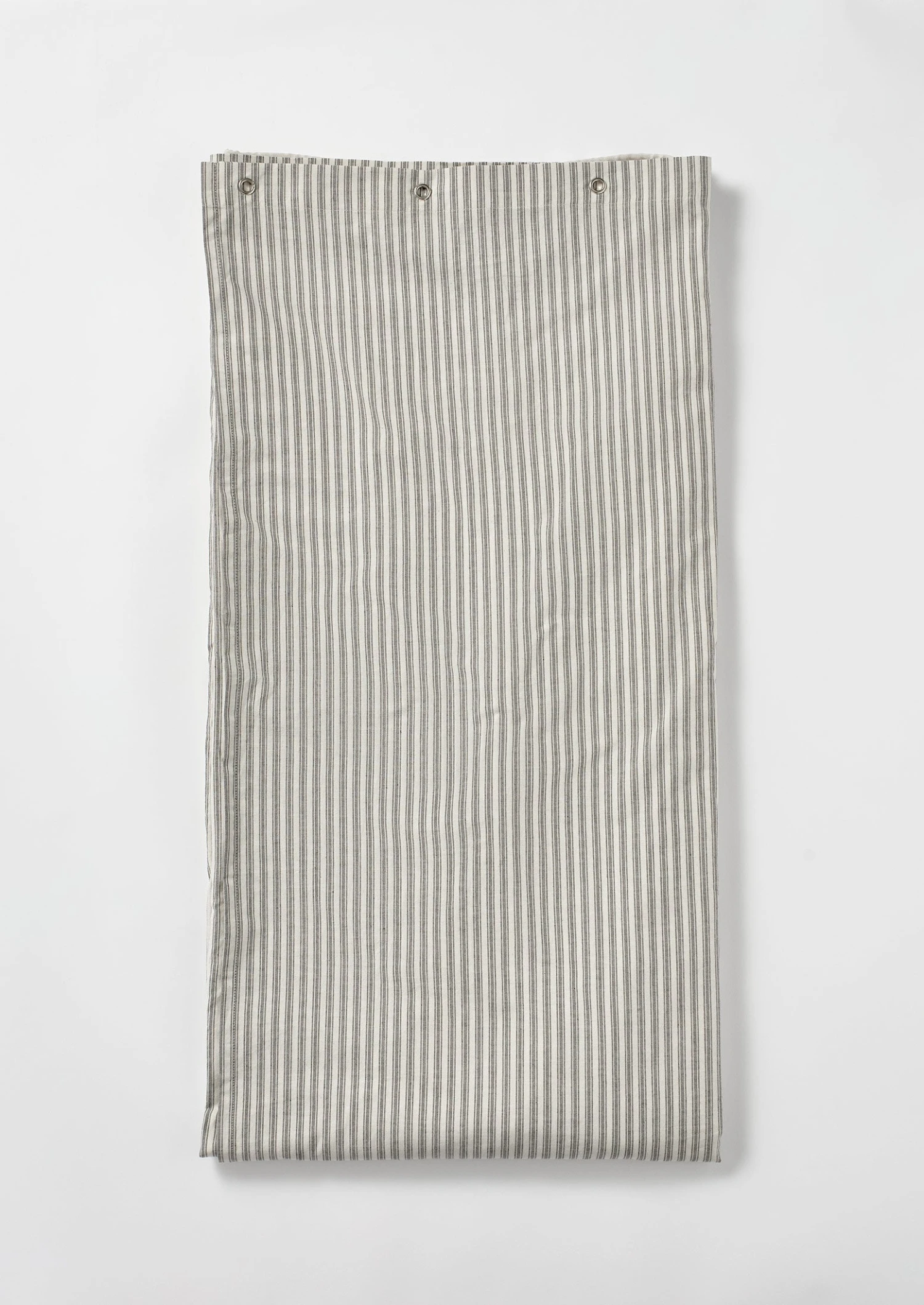 Organic Ticking Stripe Shower Curtain | Ecru/Graphite 5 Organic Ticking Stripe Shower Curtain | Ecru/Graphite - Image 3