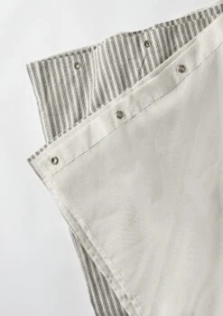 Organic Ticking Stripe Shower Curtain | Ecru/Graphite 10 Organic Ticking Stripe Shower Curtain | Ecru/Graphite -Novesta Store HHATS04 3