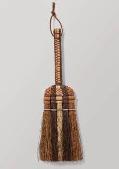 Sorghum Stripe Short Handled Brush | Cocoa
