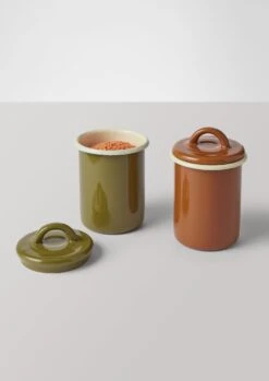 Enamel Storage Jar | Olive -Novesta Store HKITW10 2 29a44548 4fee 42ff 9979 2e4deac7205c