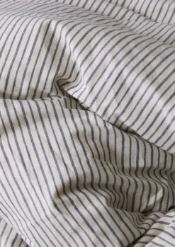 Organic Cotton Pyjama Stripe Duvet Cover | Navy/Ecru -Novesta Store HSDSS03 01