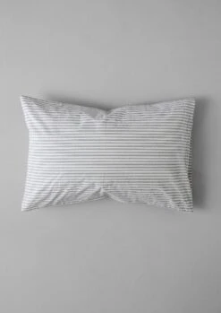 Organic Cotton Ticking Stripe Housewife Pillowcase | Ecru/Graphite
