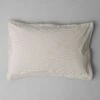 Fine Stripe Cotton Oxford Pillowcase Set | Ecru/Smoke Blue -Novesta Store HSDUS13 ecrusage 0