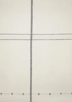 Hand Woven Cotton Tablecloth | Ecru/Provence Blue -Novesta Store HTBTS05 4