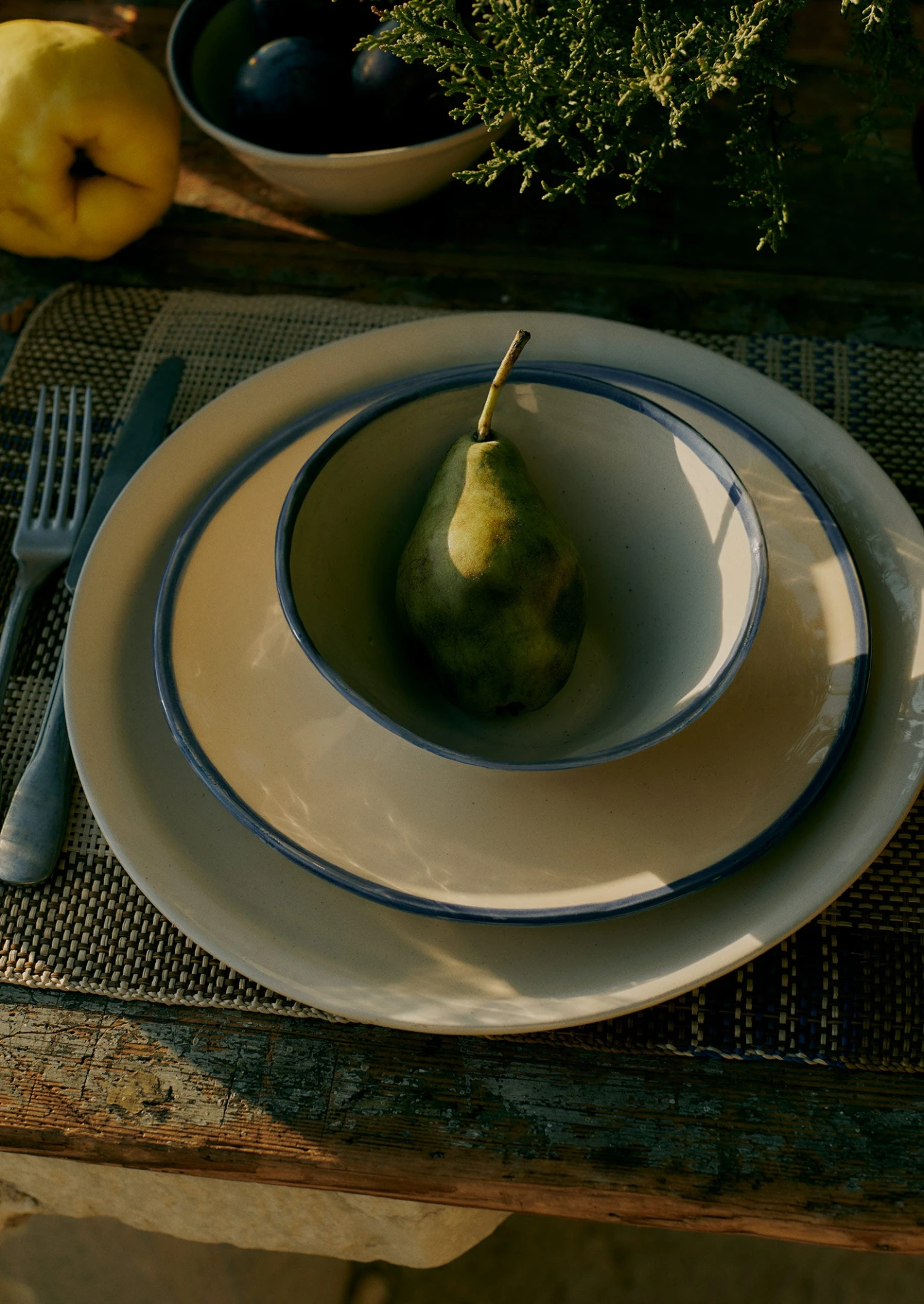 Wonki Ware Side Plate | Natural/Blue 8 Wonki Ware Side Plate | Natural/Blue - Image 6