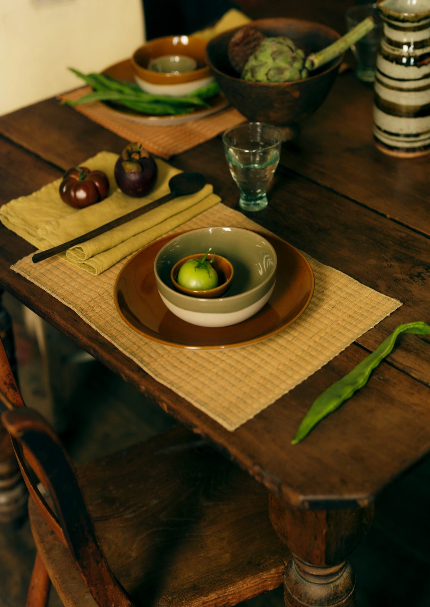 Madur Grass Striped Placemat | Natural 4 Madur Grass Striped Placemat | Natural - Image 2