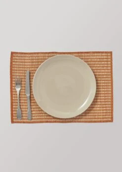 Madur Grass Striped Placemat | Rust/Natural -Novesta Store HTBTW02 3