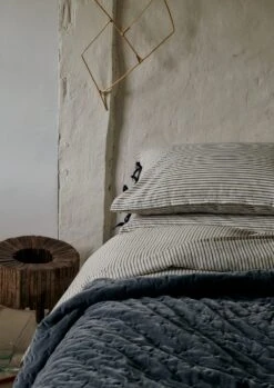 Hand Quilted Velvet Throw | Mineral Blue/Natural 9 Hand Quilted Velvet Throw | Mineral Blue/Natural -Novesta Store HTQSS15 1