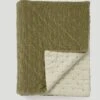Hand Quilted Velvet Throw | Green Bark -Novesta Store HTQSW19 greenbark
