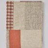 Patched Check Hand Woven Cotton Quilt | Ecru/Coral/Prune -Novesta Store HTQTW02 ecrucoralprune 0