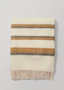 Gaucho Stripe Wool Mohair Blanket | Charcoal/Cumin