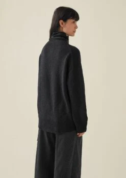 Roll Neck Wool Cashmere Sweater | Charcoal 12 Roll Neck Wool Cashmere Sweater | Charcoal -Novesta Store Image20230927113924