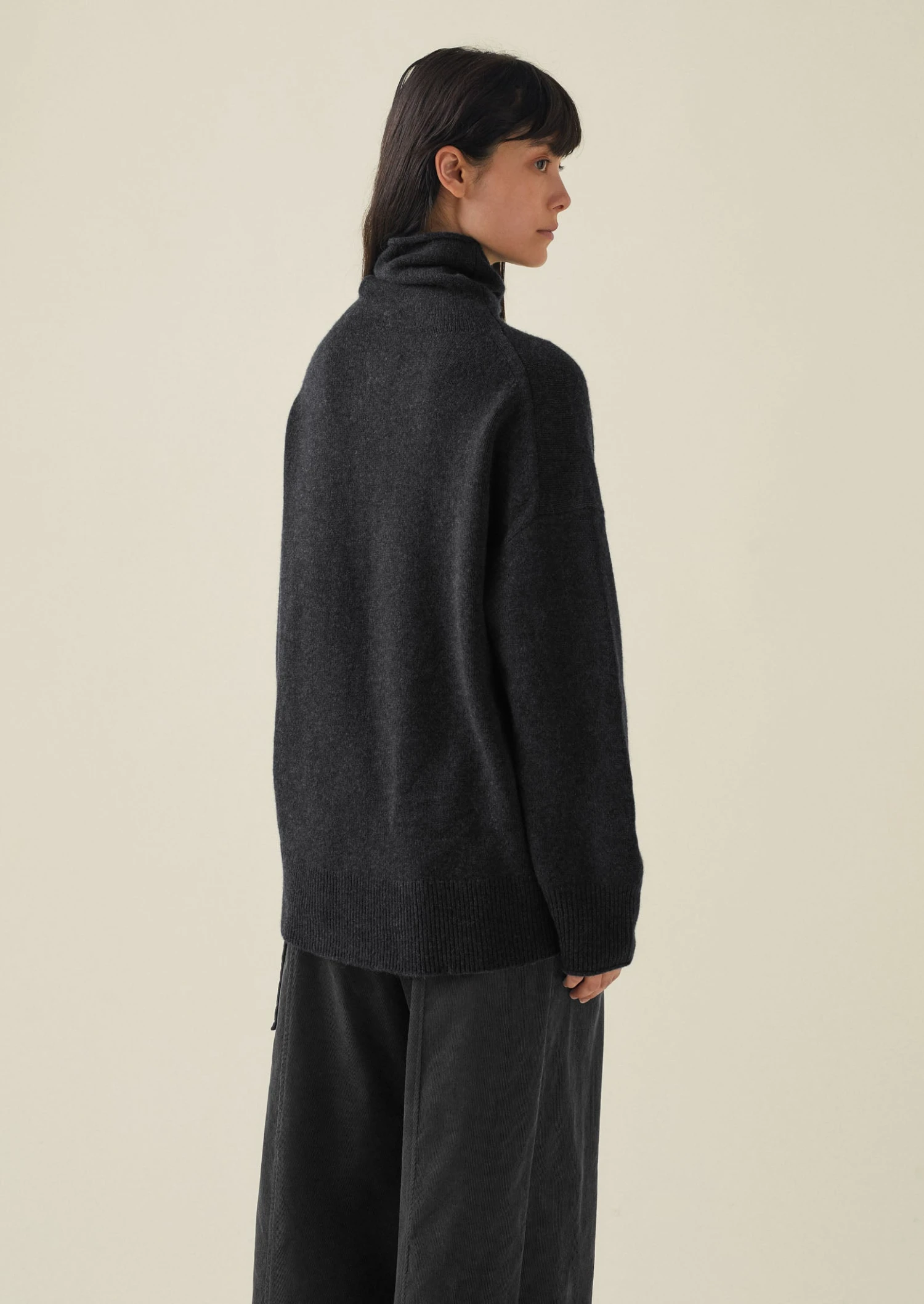 Roll Neck Wool Cashmere Sweater | Charcoal 7 Roll Neck Wool Cashmere Sweater | Charcoal - Image 5