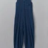 V-Neck Organic Cotton Jersey Jumpsuit | Washed Indigo -Novesta Store LAOUS05 washedindigo 0