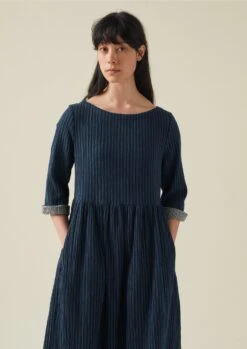 Freya Stripe Crinkle Cotton Dress | Navy 10 Freya Stripe Crinkle Cotton Dress | Navy -Novesta Store LDRTW08 2 619a7eab 9a44 409d 9e22 a3dd9932a291
