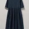 Freya Stripe Crinkle Cotton Dress | Navy 2 Freya Stripe Crinkle Cotton Dress | Navy -Novesta Store LDRTW08 navy 0