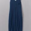 V-Neck Cotton Jersey Dress | Washed Indigo -Novesta Store LDRUS29 washedindigo 0
