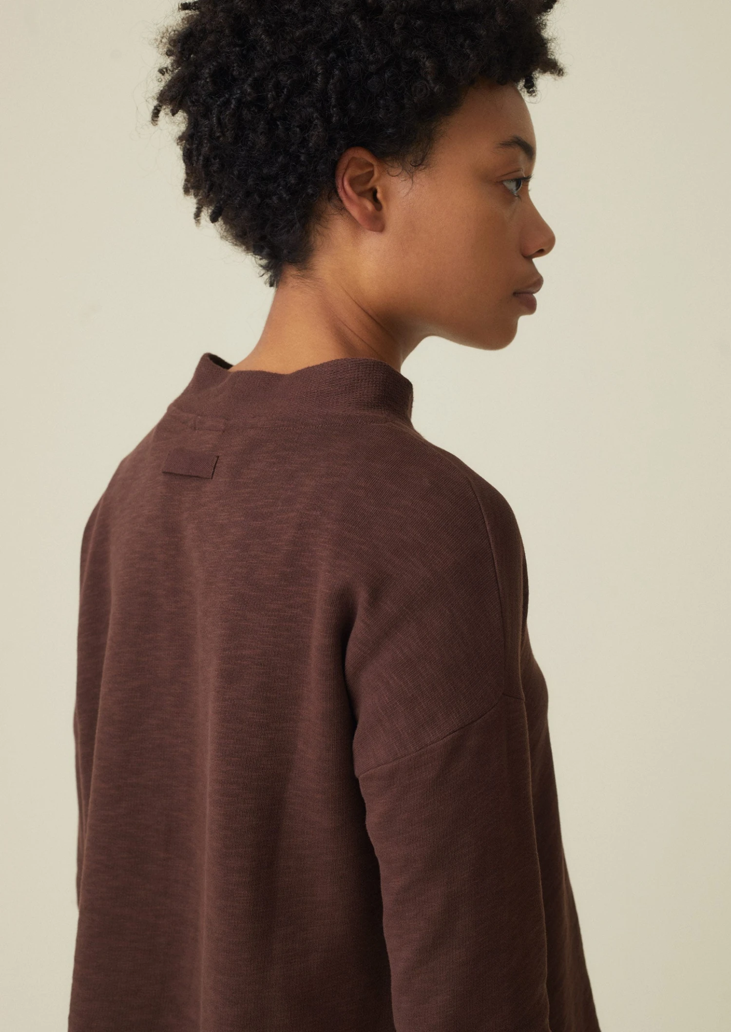 Loop Back Jersey Easy Sweater | Mulberry 5 Loop Back Jersey Easy Sweater | Mulberry - Image 3