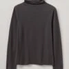 High Neck Soft Cotton Tee | Soft Charcoal -Novesta Store LLTTW09 softcharcoal 0