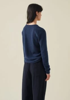 Wool Cashmere Neat Sweater | Midnight -Novesta Store LLTTW11 11