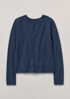 Wool Cashmere Neat Sweater | Midnight