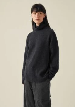 Roll Neck Wool Cashmere Sweater | Charcoal 11 Roll Neck Wool Cashmere Sweater | Charcoal -Novesta Store LLTTW17 8copy