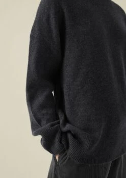 Roll Neck Wool Cashmere Sweater | Charcoal 13 Roll Neck Wool Cashmere Sweater | Charcoal -Novesta Store LLTTW17 9copy