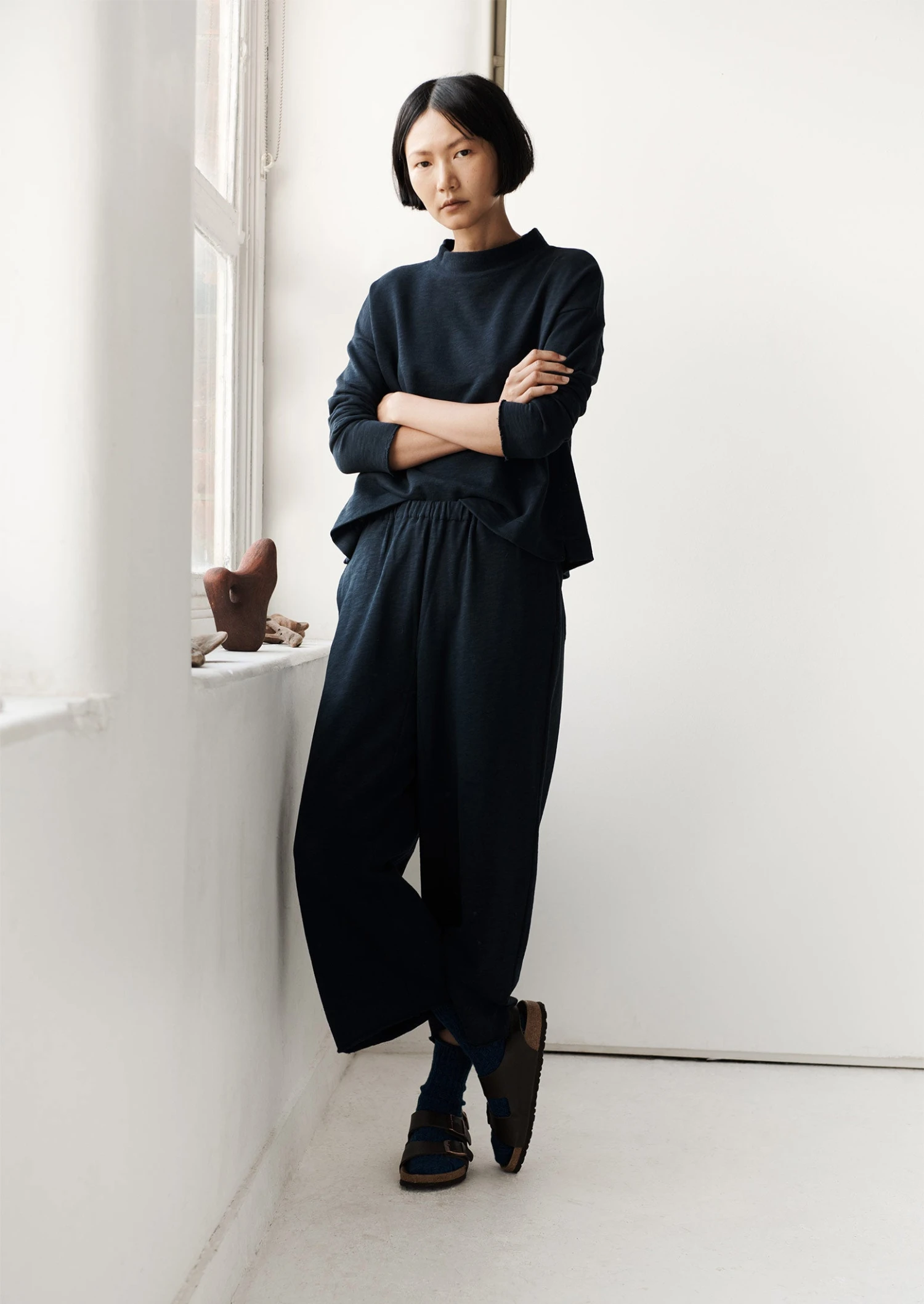 Loop Back Jersey Trousers | Midnight 4 Loop Back Jersey Trousers | Midnight - Image 2