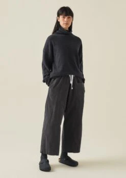 Organic Cord Pull On Trousers | Charcoal -Novesta Store LTRTW06 2