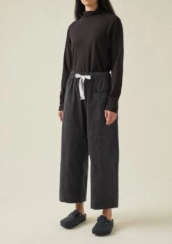 Organic Cord Pull On Trousers | Charcoal -Novesta Store LTRTW06 3