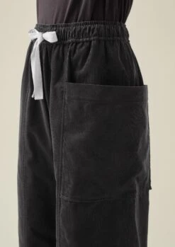 Organic Cord Pull On Trousers | Charcoal -Novesta Store LTRTW06 4